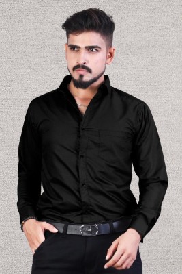 VIHAAN TRENDZ Men Solid Casual Black Shirt