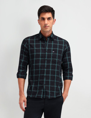 Arrow Sport Men Checkered Casual Black Shirt