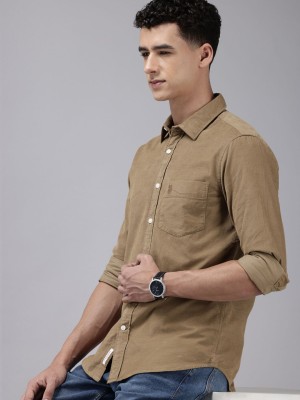 U.S. POLO ASSN. Men Solid Casual Khaki Shirt