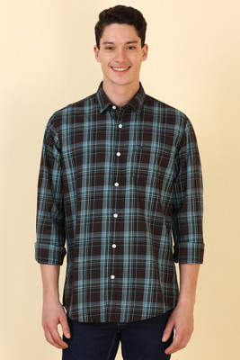 Allen Solly Men Checkered Casual Blue, Brown Shirt