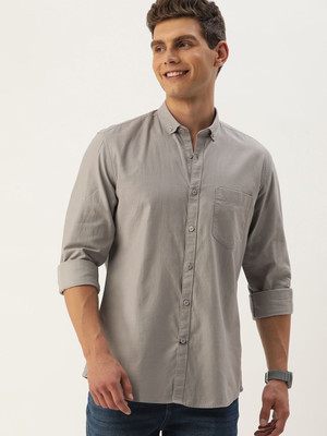 Mast & Harbour Men Solid Casual Grey Shirt