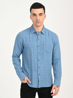 LEVI'S Men Printed Casual Blue Shirt