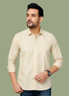 RENOUX Men Solid Formal Beige Shirt