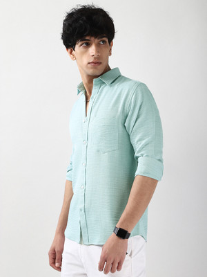 Urbano Fashion Men Solid Casual Light Blue Shirt