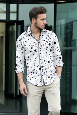 RIYASBELLA ART Men Washed Casual White Shirt