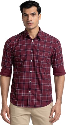 PARX Men Printed Casual Maroon Shirt