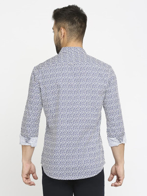 BASICS Men Printed Casual Blue Shirt