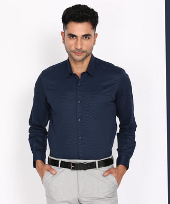 PETER ENGLAND Men Printed Formal Dark Blue Shirt