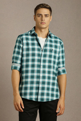 LOUIS PHILIPPE Men Checkered Casual Green Shirt