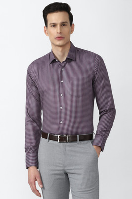 VAN HEUSEN Men Checkered Formal Grey Shirt