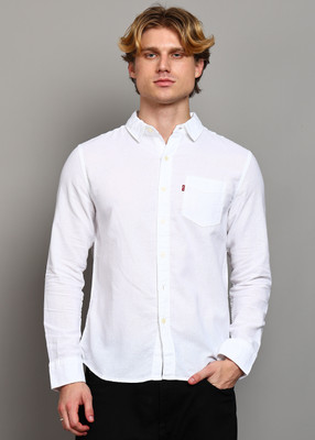 LEVI'S Men Solid Casual White Shirt