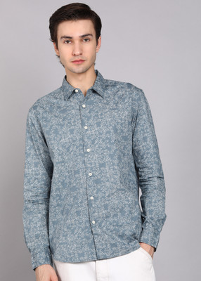 FLYING MACHINE Men Printed Casual Blue Shirt
