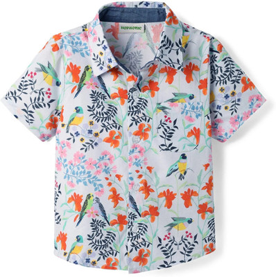 KILLER Boys Printed Casual Grey Shirt