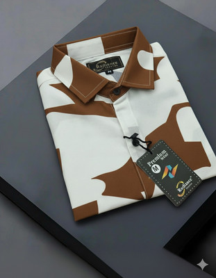 Radiance Creation Men Printed Casual Brown Shirt