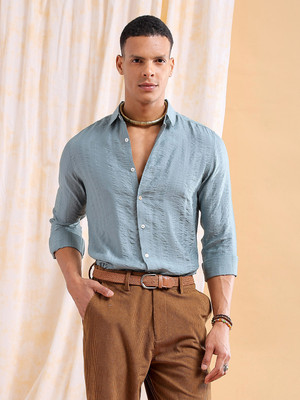 The Indian Garage Co. Men Striped Beach Wear Green Shirt