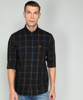 Arrow Sport Men Checkered Casual Black Shirt