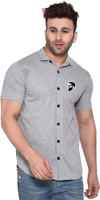 Blisstone Men Self Design Casual Silver Shirt