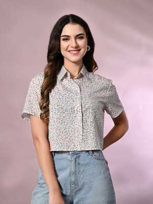 ADRIANA Women Printed Casual Pink Shirt