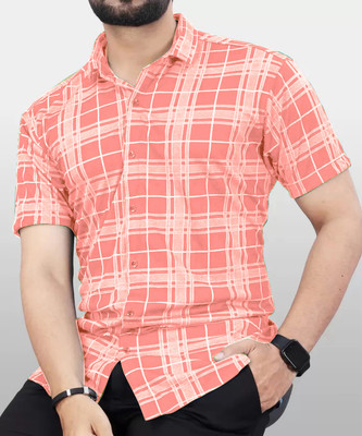 dream believe fashion Men Solid Casual Pink, White Shirt