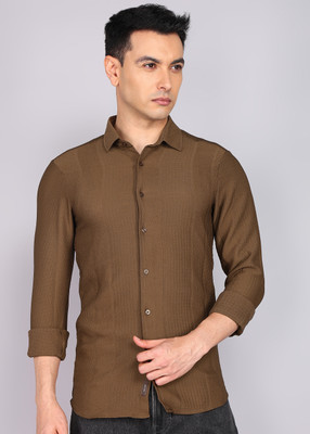 KILLER Men Solid Casual Brown Shirt