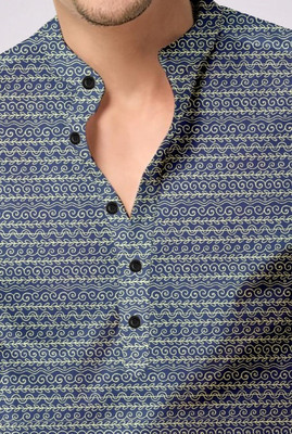 Stellalifestyle Men Solid Casual Dark Blue Shirt