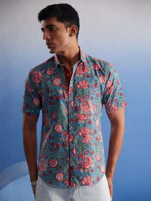 Shvaas By Vastramay Men Floral Print Casual Multicolor Shirt
