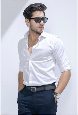 ZENE Men Solid Casual White Shirt
