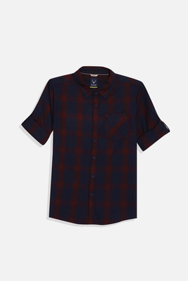 LOUIS PHILIPPE Men Checkered Casual Blue Shirt