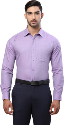 Raymond Men Solid Formal Purple Shirt