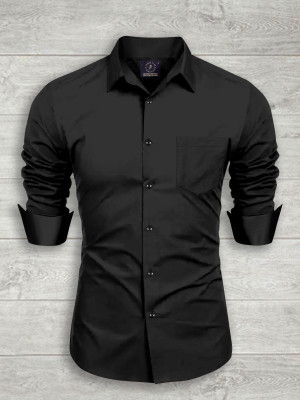 VeeraFlex Men Solid Casual Black Shirt