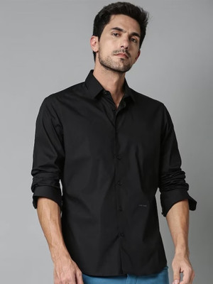Havp K Square Enterprise Men Solid Casual Black Shirt