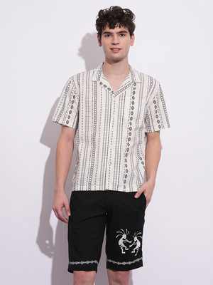 BEING HUMAN Men Self Design Casual White Shirt