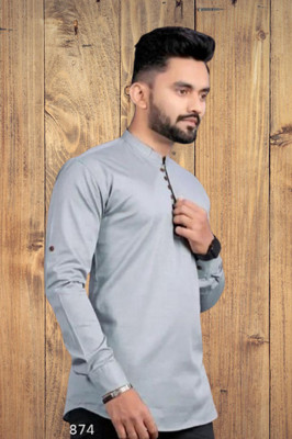 NAVYASTYLE Men Solid Casual Grey Shirt