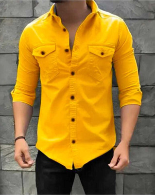 vesloo willow Men Solid Casual Black Shirt