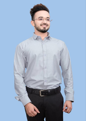 ALVIN ENTERPRISE Men Solid Casual Grey Shirt