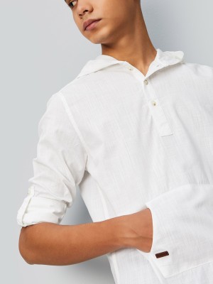 MAX Boys Solid Casual White Shirt