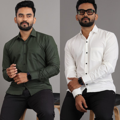 SOPANI Men Solid Casual Multicolor Shirt(Pack of 2)