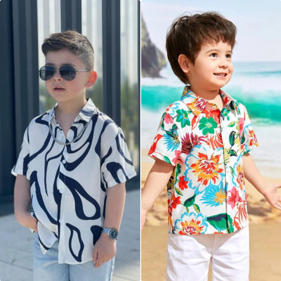SWAGHOSH Boys Printed Casual Multicolor Shirt
