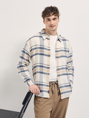 THE BEAR HOUSE Men Checkered Casual Blue, White Shirt