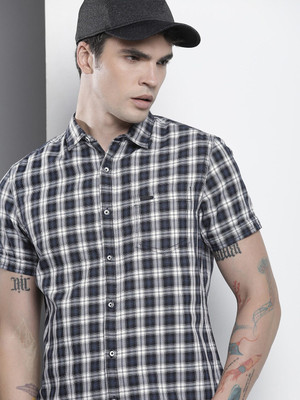 The Indian Garage Co. Men Checkered Casual Black Shirt