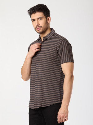 Belive in Yourself Men Solid Casual Grey Shirt