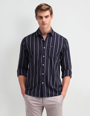 Arrow Sport Men Striped Casual Blue Shirt