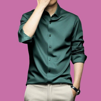 SATADHAR ENTERPRISES Men Solid Casual Green Shirt