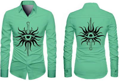 AviraEnterprise Men Printed Casual Green Shirt