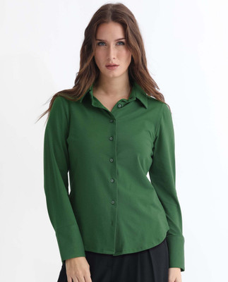 RAREISM Women Solid Formal Green Shirt