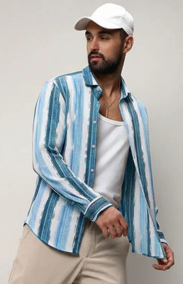 INDICLUB Men Self Design Formal Multicolor Shirt