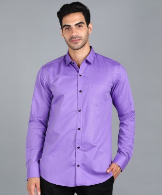 STONEBERG Men Solid Casual Purple Shirt