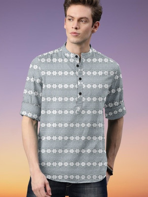 ERVIN ENTERPRISE Men Striped Casual Grey Shirt