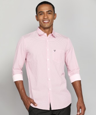 Allen Solly Men Checkered Casual Pink Shirt