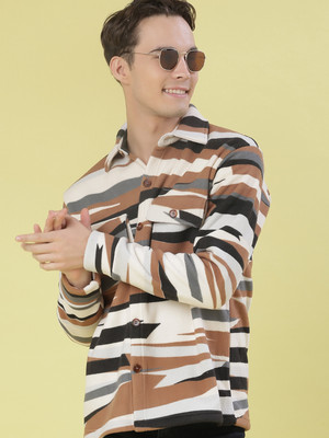 V-MART Men Animal Print Casual Brown Shirt